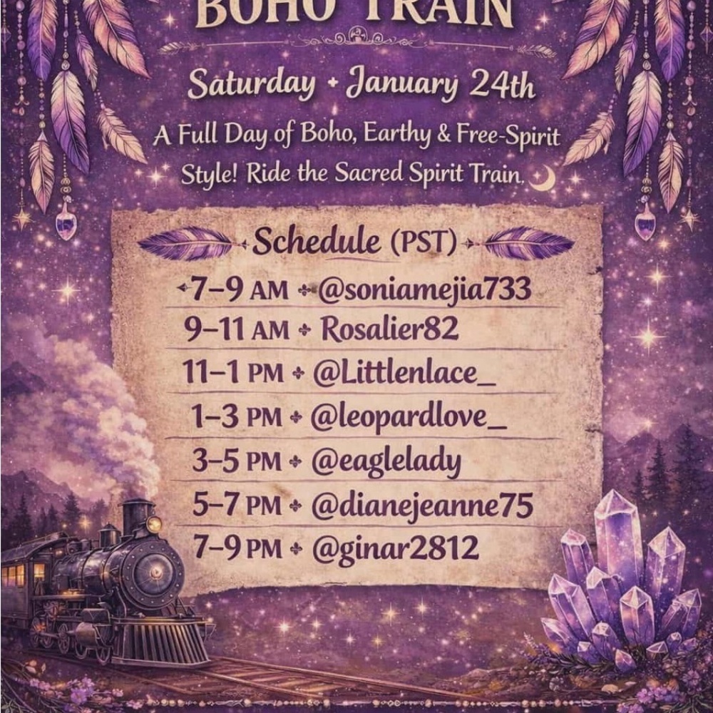 Purple Boho Train Poster